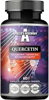 Quercetin 250mg per daily dose - 60 vegan Capsules - 2 Months supply - Supports Cardiovascular Health - by Apollo's Hegemony