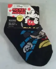 Planet Sox Mickey Mouse kids socks size 4-5.5, shoe size 1-5 New black/blue NWT