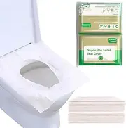 Toilet Seat Covers Disposable, 60Pcs Flushable Travel Disposable Toilet Seat Covers for Adults Kids Potty Training, Travel Essential Accessories for Airplane, Road Trips, Camping