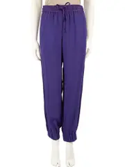 Purple Drawstring Stretch Joggers