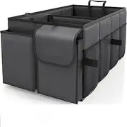 Car Boot Organiser Large Capacity Foldable Car Trunk In Car Storage Box For Camping Outdoor Travel Trunk Storage Bin Car(Black)