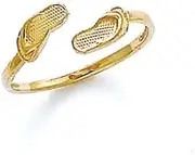 [JewelryWeb] 14ct Yellow Gold Double Flip Flop Toe Ring Jewelry for Women