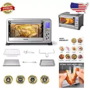 Large 6-Slice Convection Toaster Oven – Modern Stainless Steel & Six Accessories