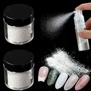 Fcozpjk Unicorn Nail Glitter Powder with Glitter Spray Bottle, Extra Fine White Nail Glitter Pigment, Empty 14ml Powder Duster Sprayer Bottle, Tools for Ombre Nail Design, Spray Glitter for Crafts