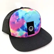 NEFF Adult Mens Black Tie Dye OS Mesh Back Trucker Snapback Cap Hat