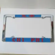 Chi Phi Chrome License Plate Frame, Die Cast, New, Made in USA