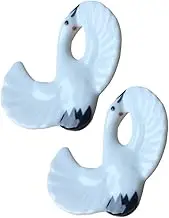 KICHOUSE 1 Pair Creative Red Crowned Crane Ceramic Chopsticks Holders Elegant Chopstick Rests for Dining Unique Cutlery Holders for Home Decor for Display Tableware Accessories