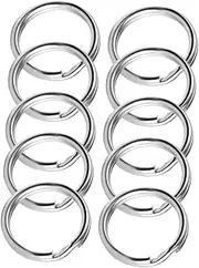 EXAOMBLE 1Bag Split Key Rings Bulk Durable Metal Iron Key Ring Circle for DIY Projects Environmental Protection Silver for Keychains and Accessories