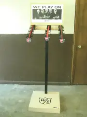 BRAND NEW Wilson Staff We Play On iron and wood display holder for floor