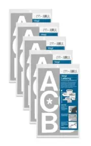 Chartpak 3-inch White Stick-on Vinyl Capital Letters Only (01076), 5 PACKS