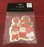 Vintage 12' Garland Christmas Trims Teddy Bear Paper NOS K-Mart Taiwan