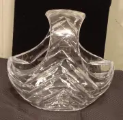 MIKASA EGG BASKET WITH HANDLES POLAND 8X8 CRYSTAL CUT GLASS HEAVY VINTAGE RARE