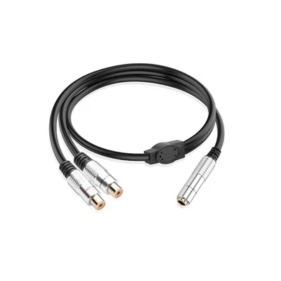 1/4 inch to 2RCA Audio Y Splitter Cable,6.35mm TRS Female to 6.35mm F to RCA F