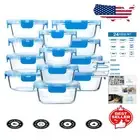 Premium Borosilicate Glass Meal Prep Containers - Microwave & Oven Safe Set