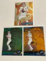 Jared Goff Lot 2023 Illusions Orange - Green/Emerald - Shining Stars - Lions