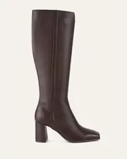 NELLIE KNEE BOOTS BITTER CHOC LEATHER