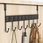 Iron Clothes Storage Rack Black Towel Coat Rack Sundry Hanging Hook for Bags