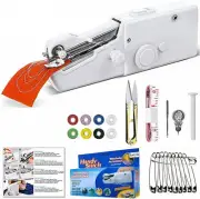Mini Cordless Sewing Machine Portable Handheld Hand Held Stiching Home Clothes~
