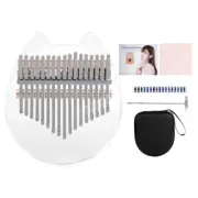 Acrylic Transparent Kalimba Thumb Piano 17-Key Finger Piano with Tune Hammer