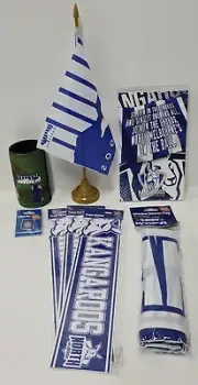 AFL North Melbourne Supporter Gift Pack NEW Flag Stubby Holder Pin Musical Card