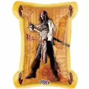 DISCONTINUED Pirates 2 Captain Jack Scroll XL 34" Super Shape Foil Balloon NEW
