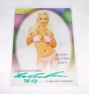 2014 Benchwarmer JULIANNA PRADA Happy Easter Green Autograph PLAYBOY Brazil Sexy