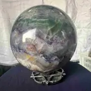 14.77LB Natural Fluorite Quartz Sphere Crystal Energy Ball Reiki Healing Decor