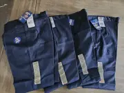 DICKIES Juniors Flare Leg Stretch Flat Front School Work Pants Navy Blue Size 17