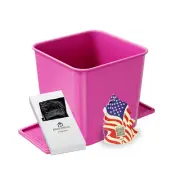 Waterproof Car Trash Can Garbage Bin Bag Organizer Portable Pink with Trash Bag