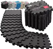 Gym Flooring Set - Interlocking EVA Soft Foam Floor Mat, 18 Pieces Puzzle Rubber