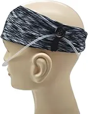 Oxygen Nasal Cannula Headband Hair Tie Ear Protector Cannula Hairdband Adjustable Oxygen Tubing Ear Protector for Portable Oxygen Concentrator Oxygen Users（Gray）