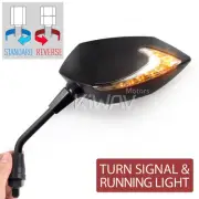 Lucifer II rear mirrors black 2-tone LED wide view M10 standard reverse