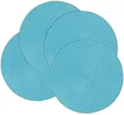 Teal Placemats Set of 4 Dark Teal Round Place Mats for Kitchen Table,Vinyl Woven Placemats Heat Resistant Table Mats (4, Turquoise Set of 4)