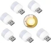 6 Pack Mini USB Night Light, Plug in LED Lamp Decorative Lighting Party Festival (Yellow)
