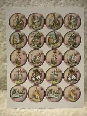 Alice in Wonderland Stickers / Labels Pink (20)