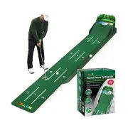 HUAEN Golf Putting Green Putting Mat Indoor & Outdoor with Ball Return and 3 ...
