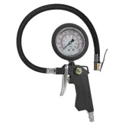 Tire Inflator with Pressure Gauge, Heavy Duty Air Chuck with Gauge Rubber Hos...