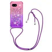 For Google Pixel 8a Case Sparkle Flowing Gradient Tpu Cover With Lanyard