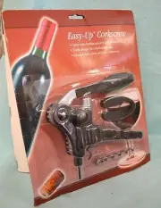 NEW EASY Up CORKSCREW Foil CUTTER Bottle OPENER Wine Extra CORKSCREW Black BAR