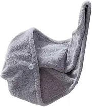 MUSISALY Microfiber Hair Towel Quick Dry Wrap Creative Hair Drying Cap Absorbent Cap Grey