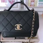 二手精品 CHANEL香奈兒 美品 荔枝牛皮郵差包 CHANEL BUSINESS AFFINITY FLAP BAG