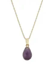 Bloomingdale's Fine Collection Amethyst Briolette Pendant Necklace in 14K Yellow Gold, 18