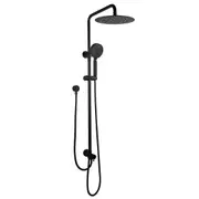 ACA WELS Round 8'' Ultrathin Rainfall Shower Head 5-MODE Handheld Set Adjustable Height Gooseneck Arm Wall Rail Diverter Black
