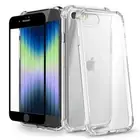 For iPhone 13 12 SE3 Case Ultra Thin Clear TPU Silicone Rubber Shockproof+ Glass