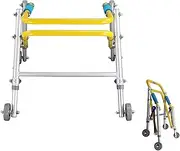 Walking Frames, Folding Children's Walker Four-Wheeled Standing Training Walker Disability Fracture Rehabilitation Exercise Trolley(Size:65-74cm)