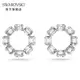 SWAROVSKI 施華洛世奇 Millenia 大圈耳環, 八角形切割Swarovski 水晶, 白色, 鍍白金色