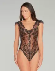 Agent Provocateur Essie Black Bodysuit AP4 Large NWT