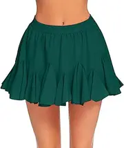[Generic] Women Pleated Skater Skirt Basic High Waisted Ruffle Flare Mini Lingerie Skirt Casual Athletic Golf Skorts Tennis Skirt