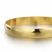 18ct Heavy Yellow Gold Plated Plain Bangle - USA Made