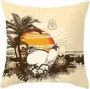Cushion covers Cushion Covers 50cm x 50cm Beige Brown Tree Cushion Covers Invisible Zipper Sofa Cushions Outdoor Cushions Garden Cushions Decorative Pillows Square Pillow Covers(Orange Beige Retro,(50